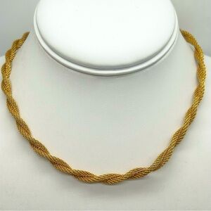 Sarah Coventry Vintage Twisted Mesh Gold Necklace